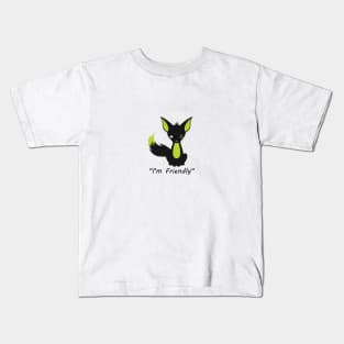 I'm Friendly (Classic Black Fox) Kids T-Shirt